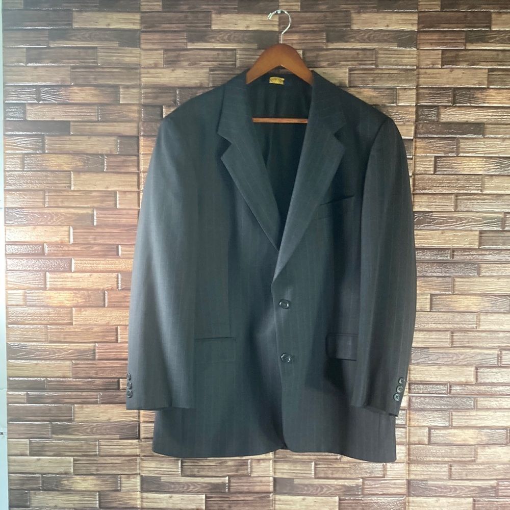 Brooks Brothers Brooksease Gray Pinstripe Wool Blazer Suit Jacket 41R